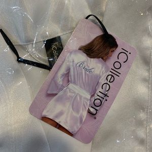 White satin “Bride” robe